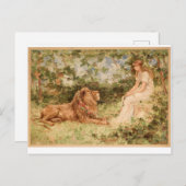 ライオンと少女 ポストカード (正面/裏面)