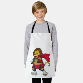 ライオンと戦士のケープ エプロン (着用した状態)