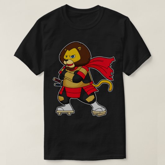ライオンと戦士のケープ Tシャツ (デザイン正面)