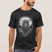 ライオンと満月 Tシャツ (正面)