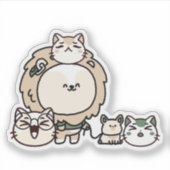 ライオンと盲導犬と猫の仲間たち シール (正面)