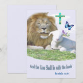 ライオンと羊の聖書の一節 招待状 (正面/裏面)