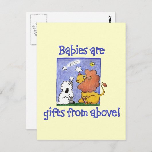 ライオンと羊は、落ちる星をキャッチする ポストカード (正面/裏面)