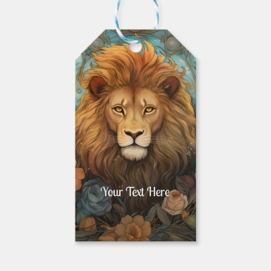 ライオンと花 ギフトタグ (正面)