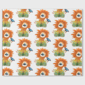 ライオンと蝶の子供 ラッピングペーパー (フラット)