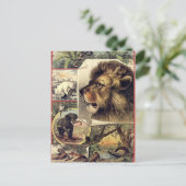 ライオンと野生動物のヴィンテージサーカスのショー ポストカード (スタンド正面)