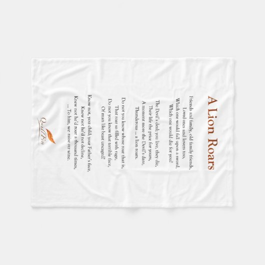 ライオンによっては毛布の詩がとどろきます フリースブランケット (正面(横))