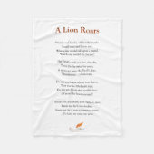 ライオンによっては毛布の詩がとどろきます フリースブランケット (正面)