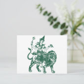 ライオンに坐る東南アジアの仏 ポストカード (スタンド正面)