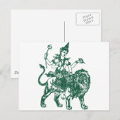 ライオンに坐る東南アジアの仏 ポストカード (正面/裏面)