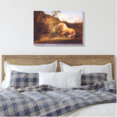 ライオンに怯えた馬、c.1790-5 (缶の油) キャンバスプリント (インサイチュ (寝室))