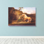 ライオンに怯えた馬、c.1790-5 (缶の油) キャンバスプリント (インサイチュ (ウッドフロア))