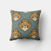 ライオンのかわいい漫画のパターンのアートワーク クッション (裏面)