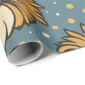 ライオンのかわいい漫画のパターンのアートワーク ラッピングペーパー (ロールコーナー)