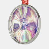 ライオンのまわりにデジタルアート メタルオーナメント (左)