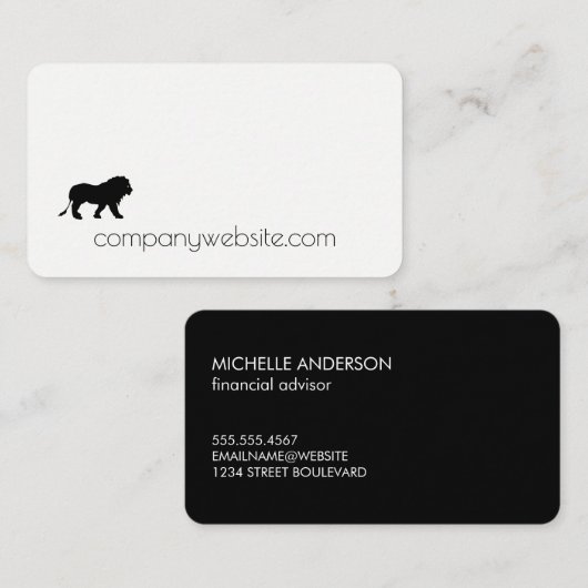 ライオンのアイコン/財務 名刺 (正面/裏面)