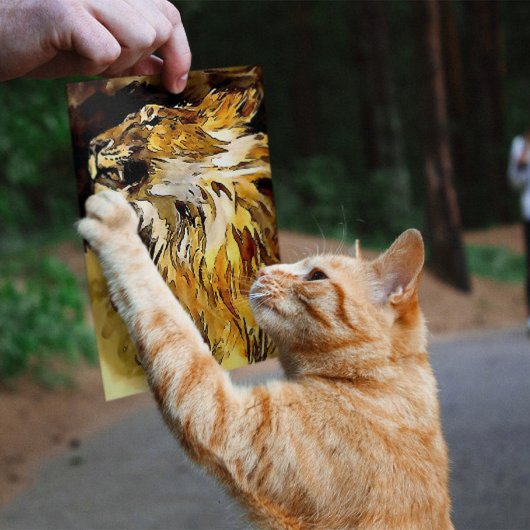 ライオンのアクリルのポートレート絵画 ポスター