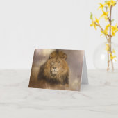 ライオンのアートワークのメッセージカード カード (黄色い花)