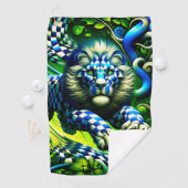 ライオンのアートワーク ゴルフタオル (インサイチュ)