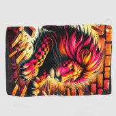 ライオンのアートワーク ゴルフタオル (横)