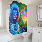 ライオンのアートワーク シャワーカーテン (インサイチュ)