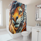 ライオンのアートワーク シャワーカーテン (インサイチュ)