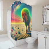 ライオンのアートワーク シャワーカーテン (インサイチュ)