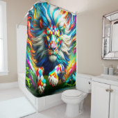 ライオンのアートワーク シャワーカーテン (インサイチュ)