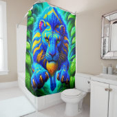 ライオンのアートワーク シャワーカーテン (インサイチュ)