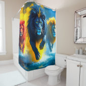 ライオンのアートワーク シャワーカーテン (インサイチュ)