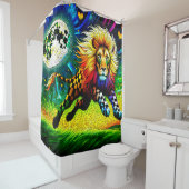 ライオンのアートワーク シャワーカーテン (インサイチュ)