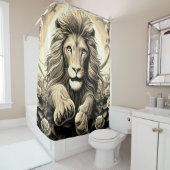 ライオンのアートワーク シャワーカーテン (インサイチュ)