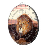 ライオンのアートワーク ダーツボード (正面右)