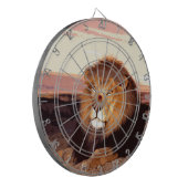 ライオンのアートワーク ダーツボード (正面左)