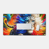 ライオンのアートワーク デスクマット (キーボード&マウス)