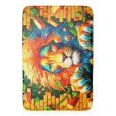 ライオンのアートワーク バスマット (正面縦)