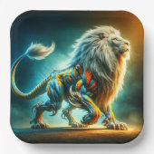 ライオンのアートワーク ペーパープレート (正面)