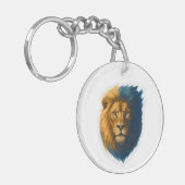 ライオンのアートワーク – Bicolor キーホルダー (正面左)