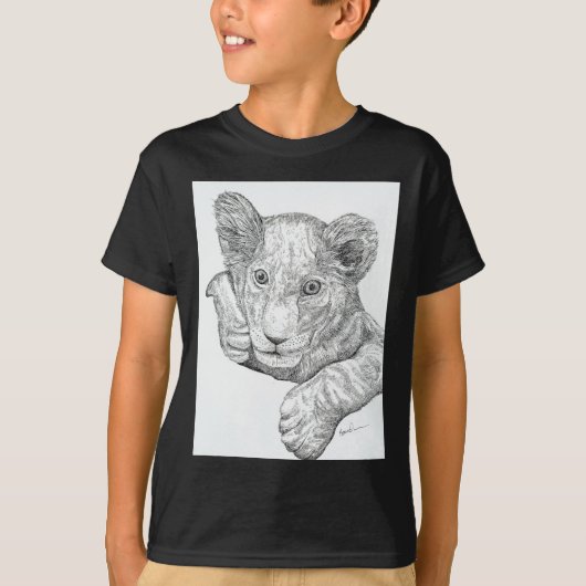 ライオンのカッブペンとインク Tシャツ (正面)
