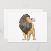 ライオンのガムを噛む ポストカード (正面/裏面)