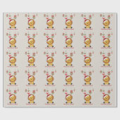 ライオンのクリスマス雪の冬の動物ライオンラッピング ラッピングペーパー (フラット)