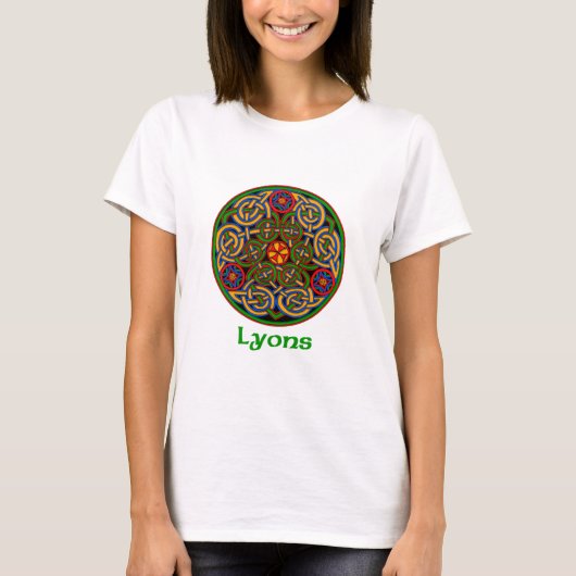 ライオンのケルト結び目模様 Tシャツ (正面)