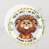 ライオンのサファリお礼カード サンキューカード (正面/裏面)