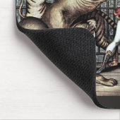 ライオンのサーカスポスターが付いているおりのライオン使い マウスパッド (コーナー)