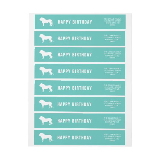 ライオンのシルエットの動物のサファリの宛名ラベル ラップアラウンドラベル (シート)