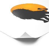 ライオンのシルエット – 背景色を選択 フォトプリント            (角)