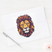 ライオンのシール スクエアシール (封筒)