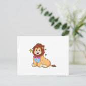 ライオンのジェントルマン ネクタイ.PNG ポストカード (スタンド正面)