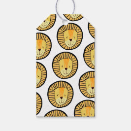 ライオンのジャングル動物のパターン ギフトタグ