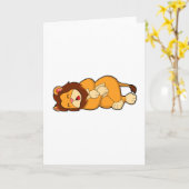 ライオンのスリーピー カード (黄色い花)